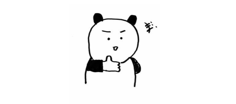 いいね！して笑っているパンダ